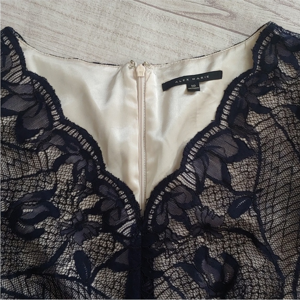 ALEX MARIE NAVY LACE DRESS - Picture 5 of 10